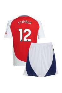 Arsenal Jurrien Timber #12 Babytruitje Thuis tenue Kind 2024-25 Korte Mouw (+ Korte broeken)